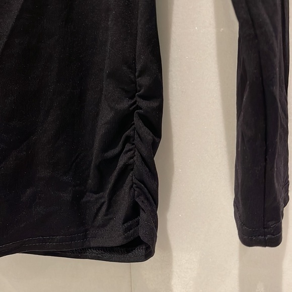 Vintage Black Top with Metal Buckle and Opening on Side - Picture 3 of 5